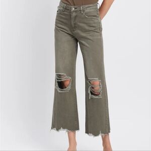 813 NWT Vervet Beetle - Super High Rise 90s Vintage Crop Flare Jeans Size 25